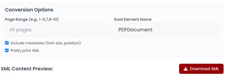 PDF to XML