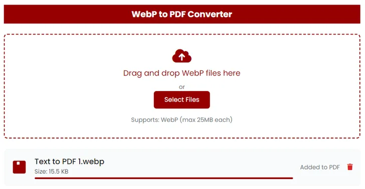 WebP to PDF
