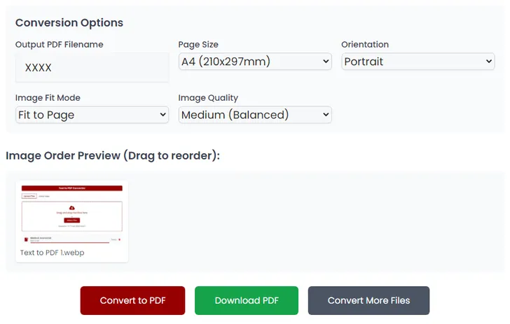 WebP to PDF